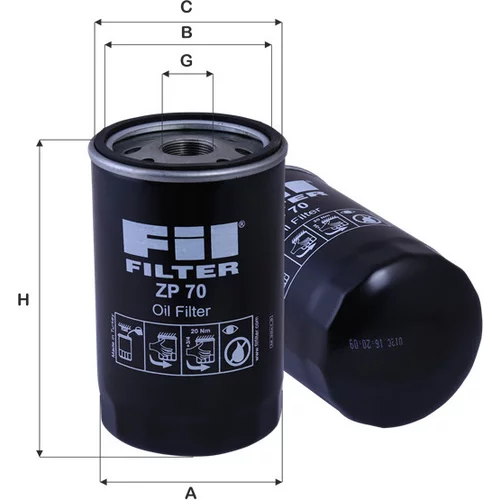 Olejový filter FIL FILTER ZP 70