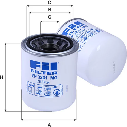 Filter pracovnej hydrauliky FIL FILTER ZP 3231 MG