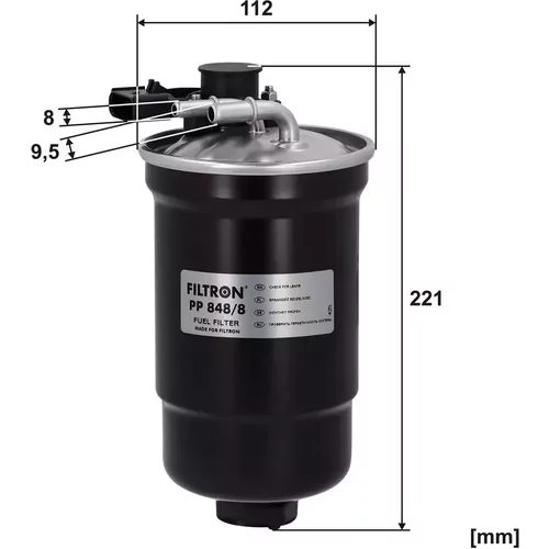 Palivový filter PP 848/8 /FILTRON/ - obr. 1