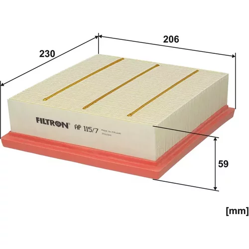 Vzduchový filter AP 115/7 /FILTRON/ - obr. 1