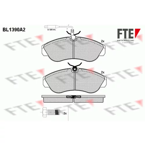 Sada brzdových platničiek kotúčovej brzdy FTE 9010162