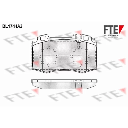 Sada brzdových platničiek kotúčovej brzdy FTE 9010328