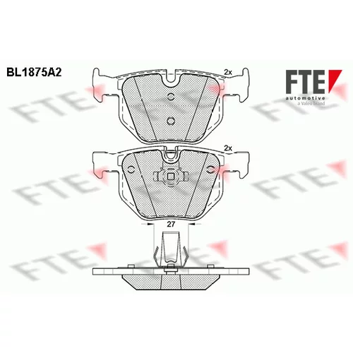 Sada brzdových platničiek kotúčovej brzdy FTE 9010459