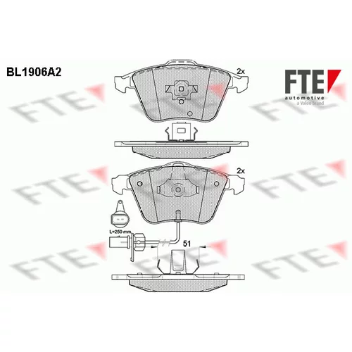 Sada brzdových platničiek kotúčovej brzdy FTE 9010495