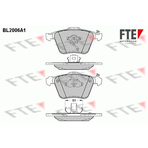 Sada brzdových platničiek kotúčovej brzdy FTE 9010591