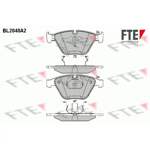 Sada brzdových platničiek kotúčovej brzdy FTE 9010626