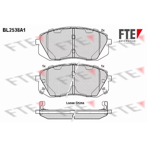 Sada brzdových platničiek kotúčovej brzdy FTE 9010790