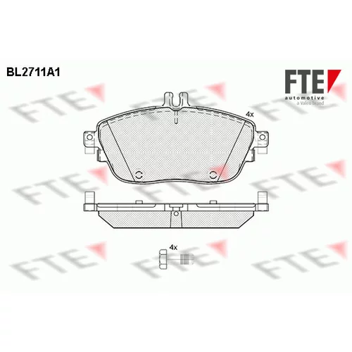 Sada brzdových platničiek kotúčovej brzdy FTE 9010937