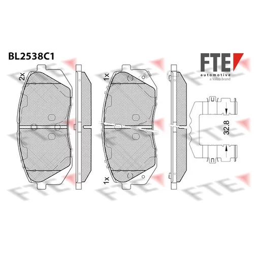 Sada brzdových platničiek kotúčovej brzdy FTE 9011089