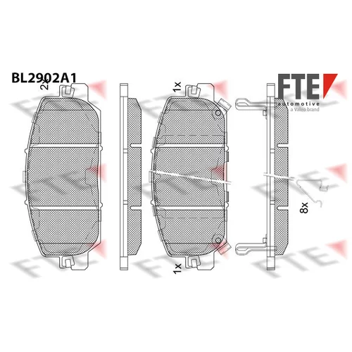 Sada brzdových platničiek kotúčovej brzdy FTE 9011144