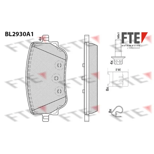 Sada brzdových platničiek kotúčovej brzdy FTE 9011174