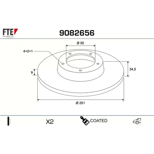 Brzdový kotúč FTE 9082656