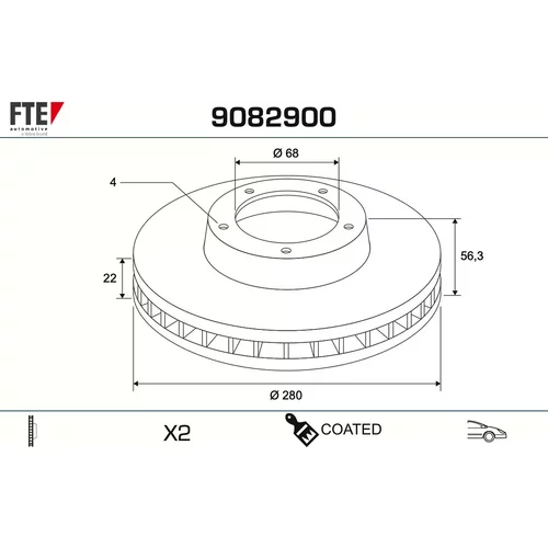Brzdový kotúč FTE 9082900