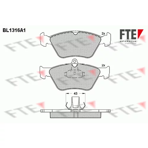 Sada brzdových platničiek kotúčovej brzdy FTE BL1316A1
