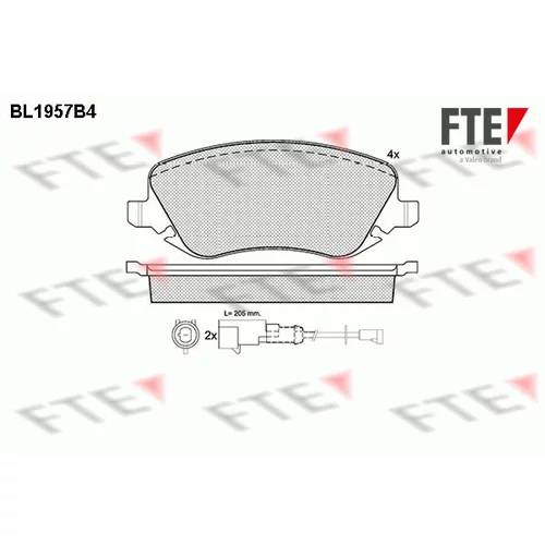 Sada brzdových platničiek kotúčovej brzdy FTE BL1957B4