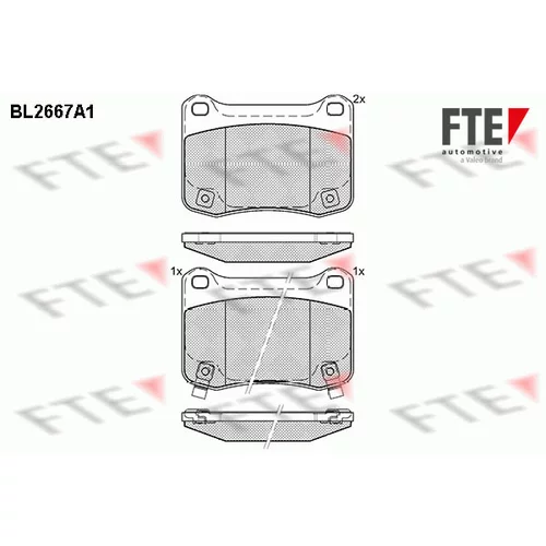 Sada brzdových platničiek kotúčovej brzdy FTE BL2667A1