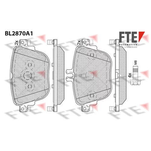 Sada brzdových platničiek kotúčovej brzdy FTE BL2870A1