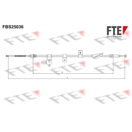 Ťažné lanko parkovacej brzdy FTE FBS25036