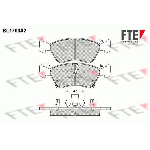 Sada brzdových platničiek kotúčovej brzdy FTE 9010308