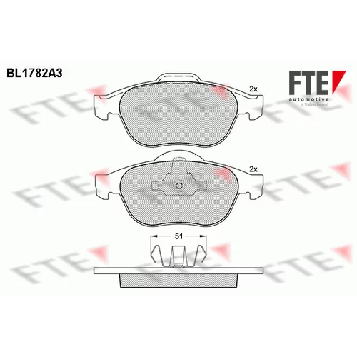 Sada brzdových platničiek kotúčovej brzdy FTE 9010352
