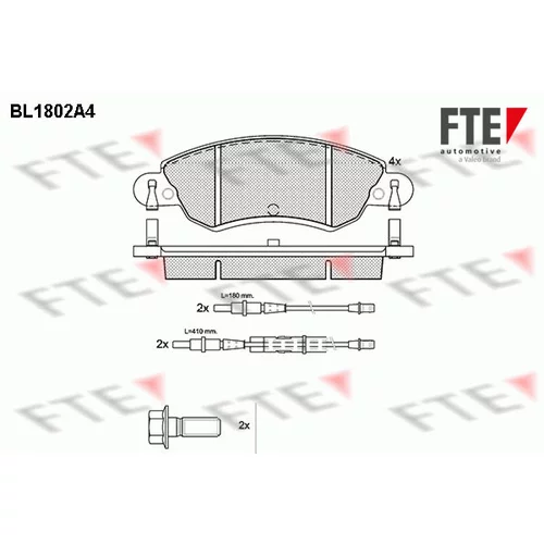 Sada brzdových platničiek kotúčovej brzdy FTE 9010375