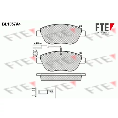 Sada brzdových platničiek kotúčovej brzdy FTE 9010431