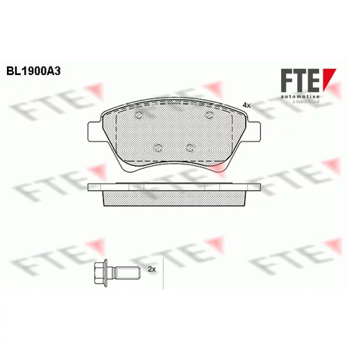 Sada brzdových platničiek kotúčovej brzdy FTE 9010488