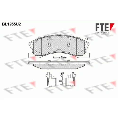 Sada brzdových platničiek kotúčovej brzdy FTE 9010542