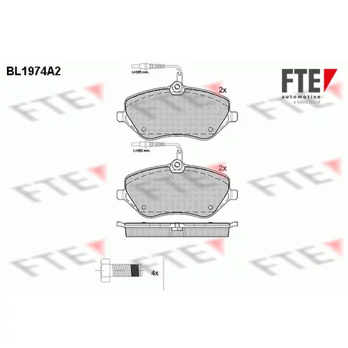 Sada brzdových platničiek kotúčovej brzdy FTE 9010561