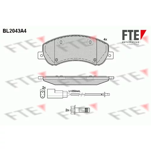 Sada brzdových platničiek kotúčovej brzdy FTE 9010629