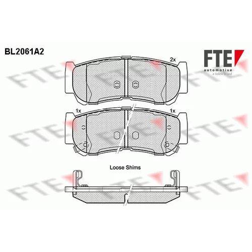 Sada brzdových platničiek kotúčovej brzdy FTE 9010644