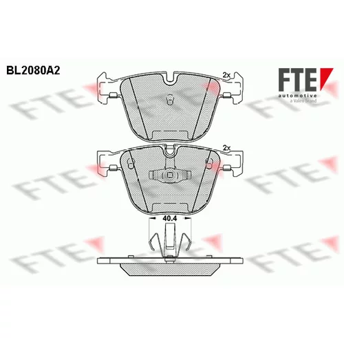 Sada brzdových platničiek kotúčovej brzdy FTE 9010664