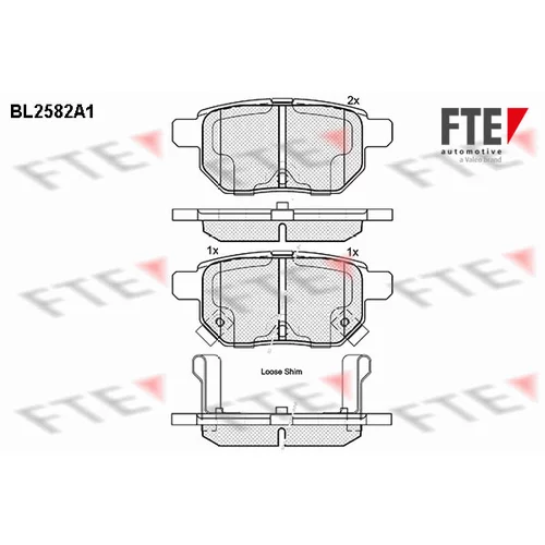 Sada brzdových platničiek kotúčovej brzdy FTE 9010832
