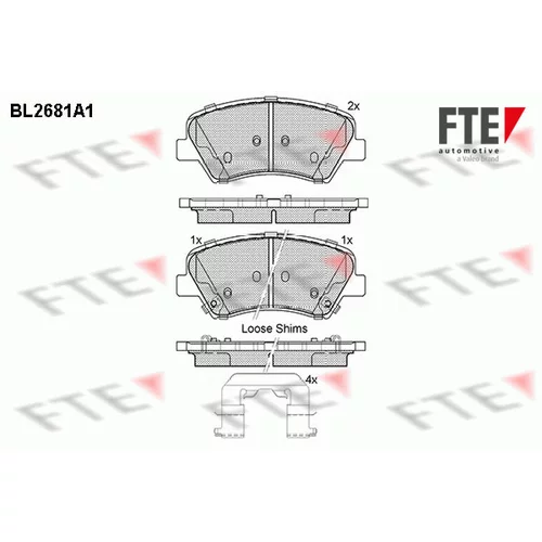Sada brzdových platničiek kotúčovej brzdy FTE 9010913