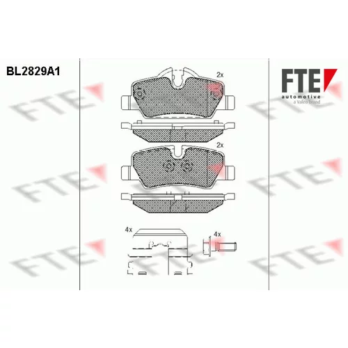 Sada brzdových platničiek kotúčovej brzdy FTE 9011009