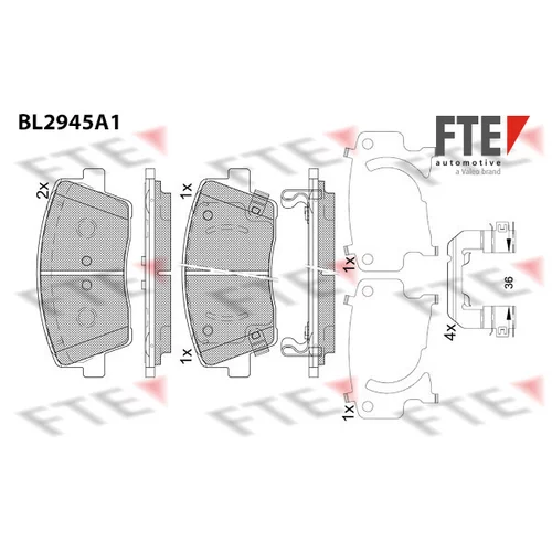 Sada brzdových platničiek kotúčovej brzdy FTE 9011189