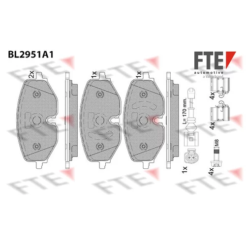 Sada brzdových platničiek kotúčovej brzdy FTE 9011194