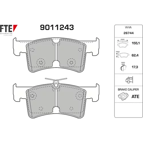 Sada brzdových platničiek kotúčovej brzdy FTE 9011243