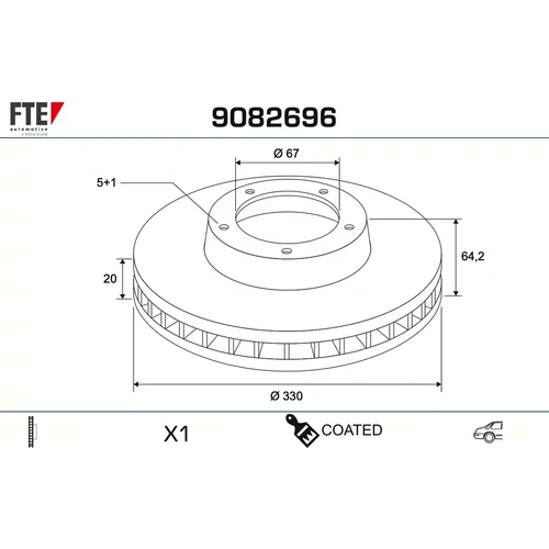 Brzdový kotúč FTE 9082696