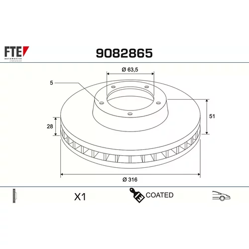 Brzdový kotúč FTE 9082865