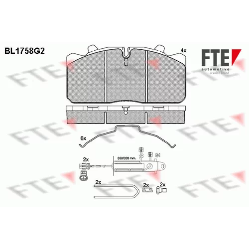 Sada brzdových platničiek kotúčovej brzdy FTE 9500042