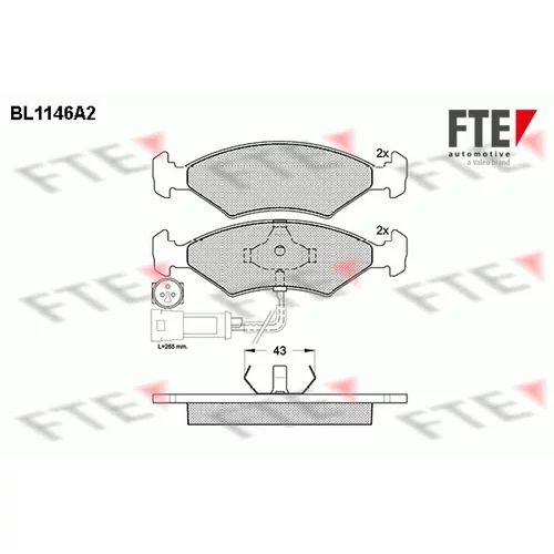 Sada brzdových platničiek kotúčovej brzdy FTE 9010041