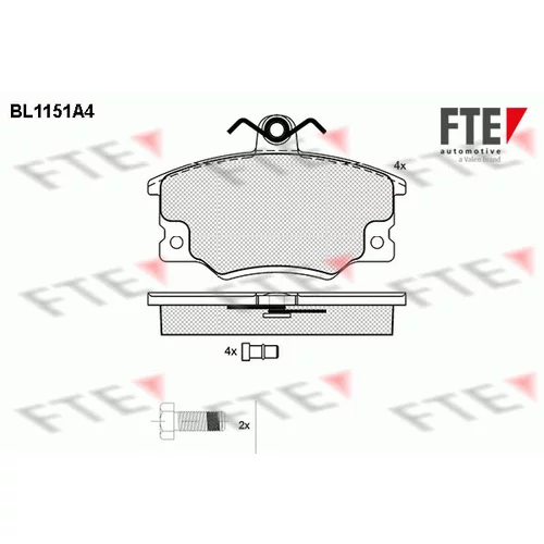 Sada brzdových platničiek kotúčovej brzdy FTE 9010042