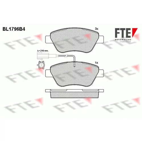 Sada brzdových platničiek kotúčovej brzdy FTE 9010367