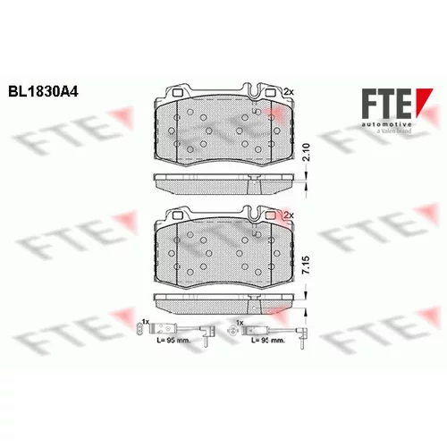 Sada brzdových platničiek kotúčovej brzdy FTE 9010409