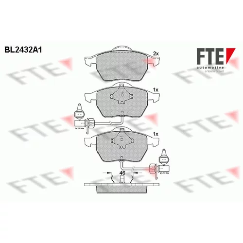 Sada brzdových platničiek kotúčovej brzdy FTE 9010732