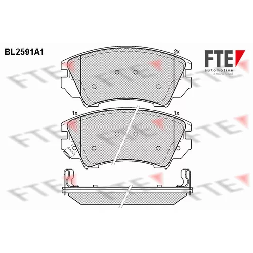 Sada brzdových platničiek kotúčovej brzdy FTE 9010842