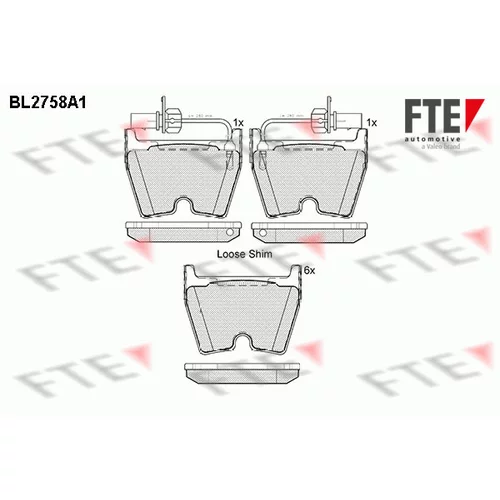 Sada brzdových platničiek kotúčovej brzdy FTE 9010966