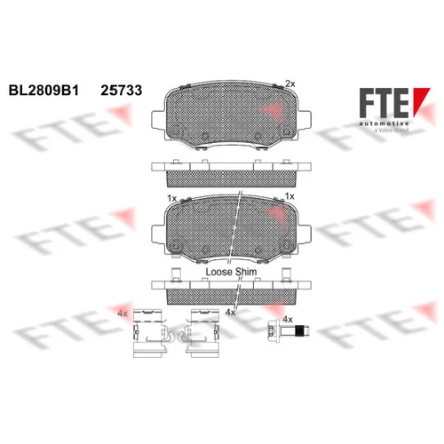 Sada brzdových platničiek kotúčovej brzdy FTE 9010999