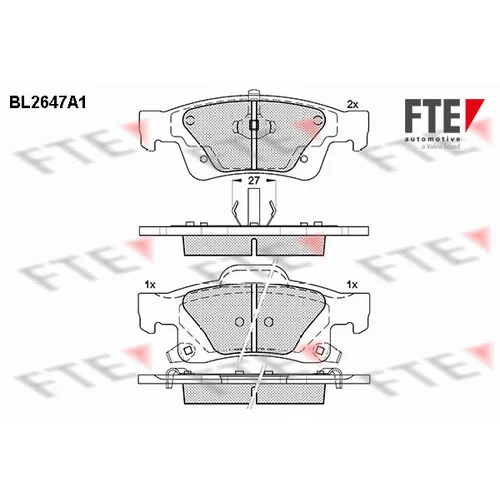 Sada brzdových platničiek kotúčovej brzdy FTE 9011037